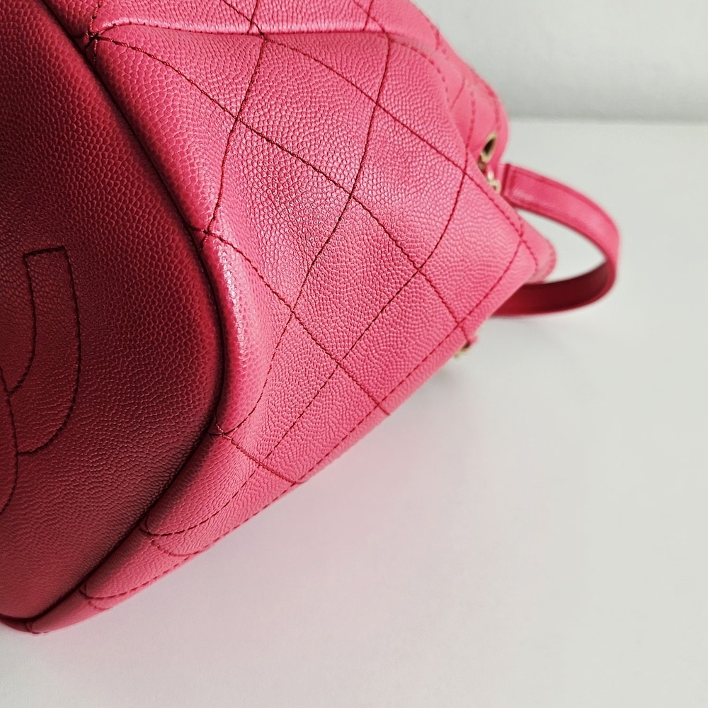 *SOLD* Chanel Pink Caviar Mini Bucket Bag - Picture 7 of 14